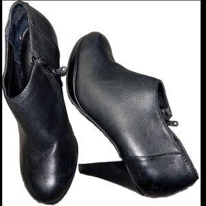 Sleek Black High Heeled Booties